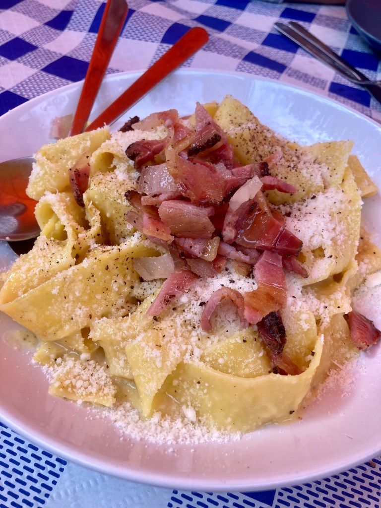 Pappardelle Carbonara, pasta fresca al huevo